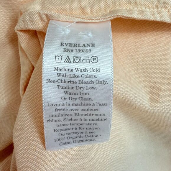EVERLANE The Relaxed Oxford Shirt 0 Apricot Peach Pocket Button Up NWT B13 - Picture 5 of 6
